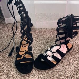 Black strap sandals